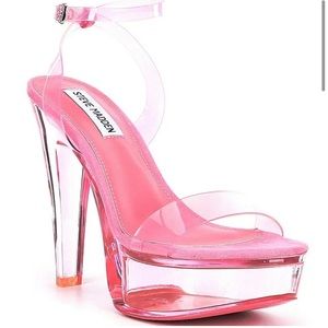 COPY - Steve Madden Julien Clear Platform Heels Pink 💗